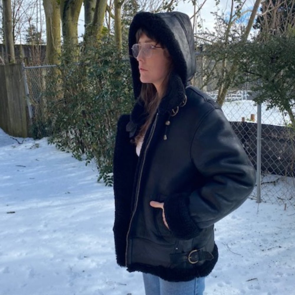 Small Shearling AviatorJacket Coat Sheepskin